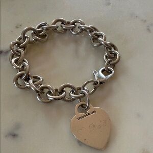 Tiffany & Co. Silver Heart Charm Bracelet